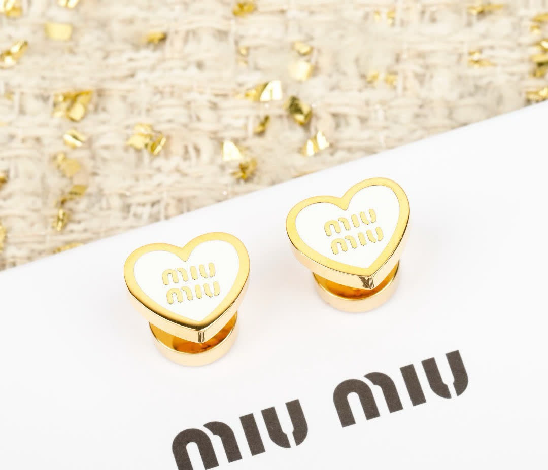 Miu Miu Heart Stud Earrings